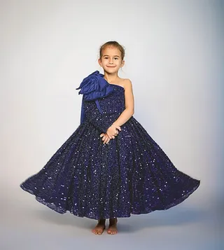 Sequins Embellished One Shoulder Party Dress