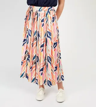 Printed Elastic Waist Skirt