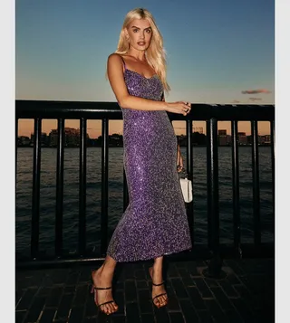 Sleeveless Sequin Midi Dress