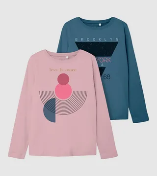 Pack of 2 Printed Long Sleeves T-Shirts