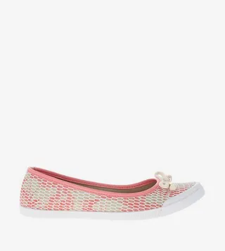 Crystal Bow Detail Ballerinas