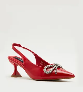 Embellished Slingback Pumps