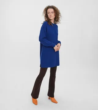 VMLEA Long Sleeves Ribbed Short Dress