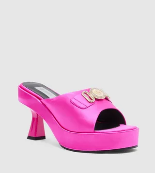 Metal Accent Platform Sandals