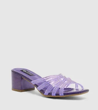Stone Embellished Heel Sandals