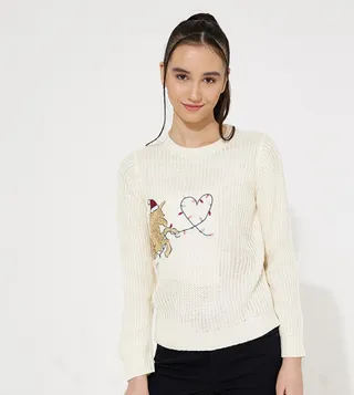Aero Girls Embroidered Knitted Sweater