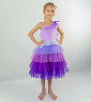 Toddler Girl's Bow Detailed Layered Dress