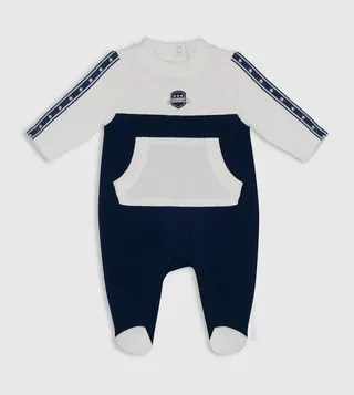  Babygrow Color Block Kangaroo Pocket Sleepsuit