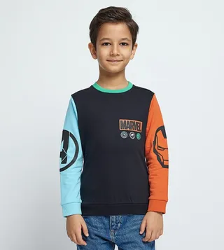 Marvel Printed Color Block Sweatshirt
