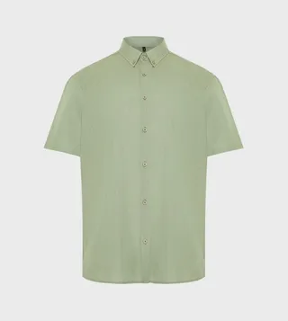Solid Oversized Short Sleeves Shirt