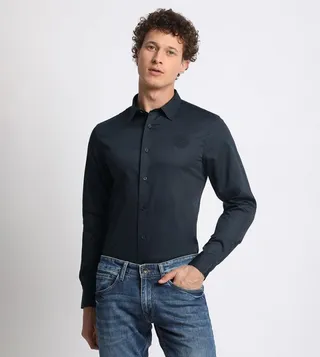 Logo Embroidered Long Sleeves Shirt