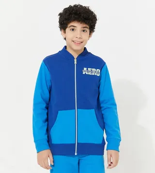 Aero Boy's Color Block Hooded Sweatshirt