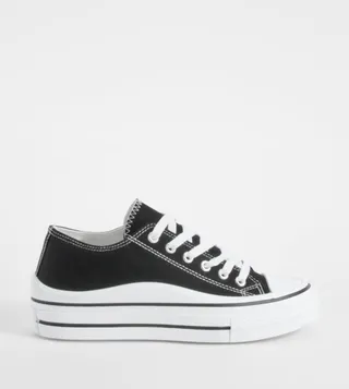 Platform Chunky Lace Up Canvas Shoes