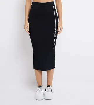 Logo Embroidered Pencil Skirt