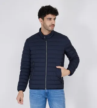 Solid Long Sleeves Puffer Jacket