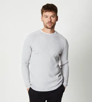 Muscle Fit Ribbed Sweater