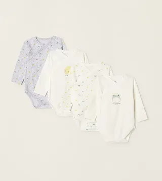 4-Pack Printed Cotton Bodysuits