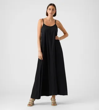 Solid Strappy Maxi Dress