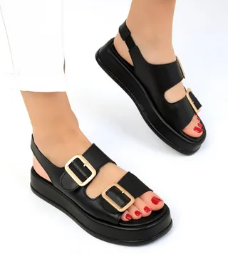 Buckle Detail Platform Sandals