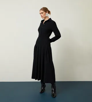 Tailored Crepe Shirt Dress