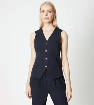 Solid Button Down Waistcoat