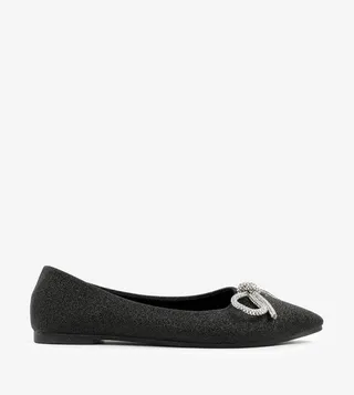 Bow Embellishment Pointed Toe Ballerinas