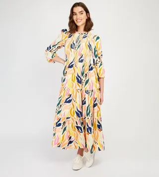 Printed Smocked Tiered Dress