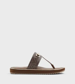 DEVERENA Monogram Patterned Flat Sandals