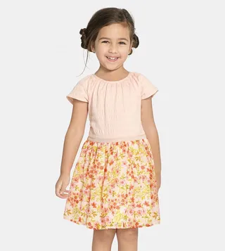 Baby And Toddler Girls Mommy And Me Floral Smocked Fit And Flare Dress