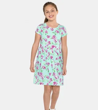 Girls Floral Printed Everyday Dress