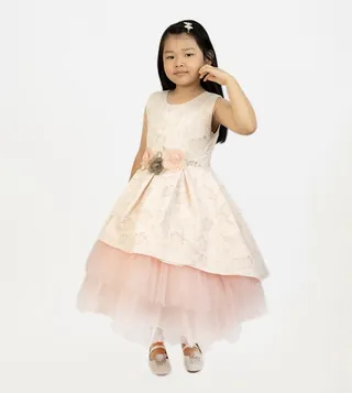 Mirela Flower Detail Tulle Layered Dress