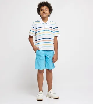 Solid Button Closure Shorts