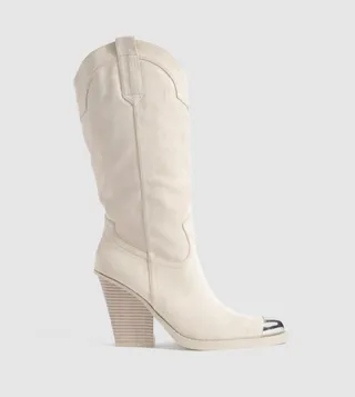 Toe Cap Chunky Rand Western Cowboy Boots