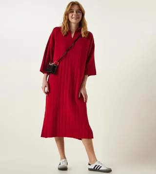 Oversized Long Sleeves Midi Dress