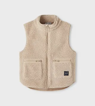 Textured Pile Vest Jacket