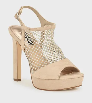 WOHMAH Mesh Platform Heel Sandals