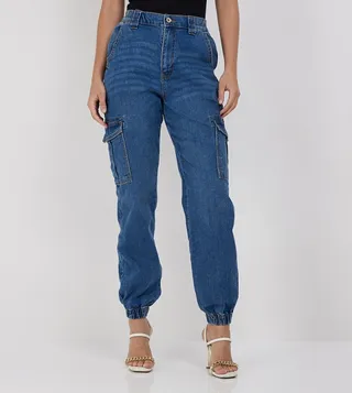 Washed Cargo Jogger Jeans
