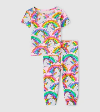 Baby and Toddler Girls Unicorn Snug Fit Cotton Pyjama Set
