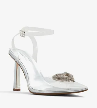 ANGELLINA Embellished Ankle Strap Pumps