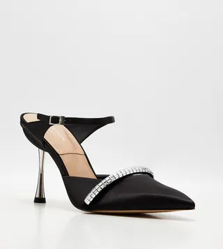 DEMI Recycled Polyester Embellished Mule Pumps