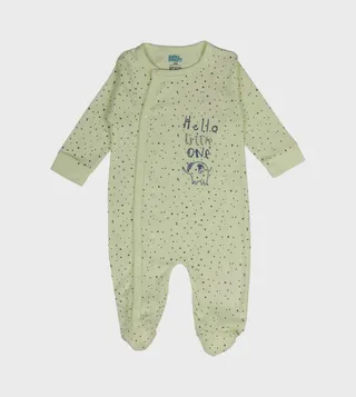 Printed Cotton Long Sleeves Sleepsuit