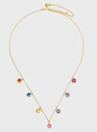 Rainbow Stones Dangling Necklace