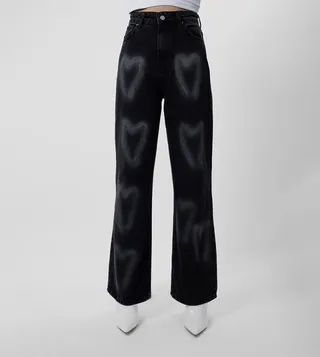 Heart Print Baggy jeans
