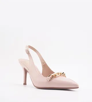 CHARIL Chain Detail Slingback Pumps