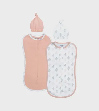  Babygrow 2-Pack Two-Way Zippered Swaddle Pods with Beanie