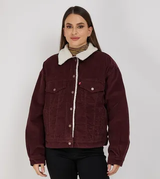 Plush Pocket Detail Corduroy Jacket