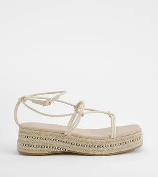Knot Detail Platform Sandals