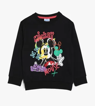 Mickey Mouse Printed Crew Neck Sweatshirt