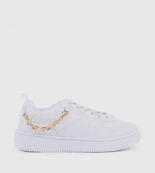 Court Sneakers with Removable Chain