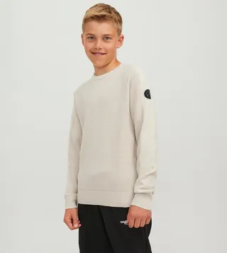 Ribbed Crew Neck Sweatshirt